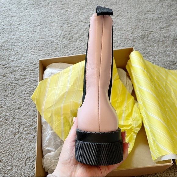Anthropologie Maeve NEW Chelsea Boots Light Pink Genuine Leather Size 38 US 7 - Picture 8 of 12